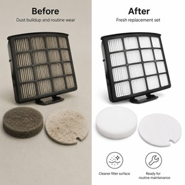 Vacuum Filter Replacement Set for Shark Models – Foam & Felt Filter Accessories for Cleaner Maintenance
