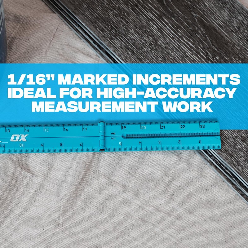 OX Tools Pro 24 Inch Cyan Imperial Tuff Construction Ruler