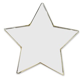 Star Enamel Pin Badges in a choice of colours - Size 20mm with Butterfly clasp fitting - Single. (WHITE)