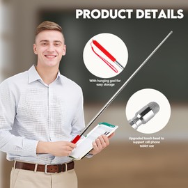 Mafegu 2pcs Retractable Teacher's Whip,Teaching Whip,Metal Retractable Whip,Extended Handheld Presenter,Whiteboard Whip Blue (7.8IN, Red)