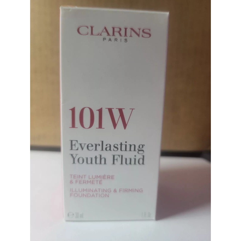 Clarins Everlasting Youth Fluid Foundation 101W 1oz / 30ml NIB