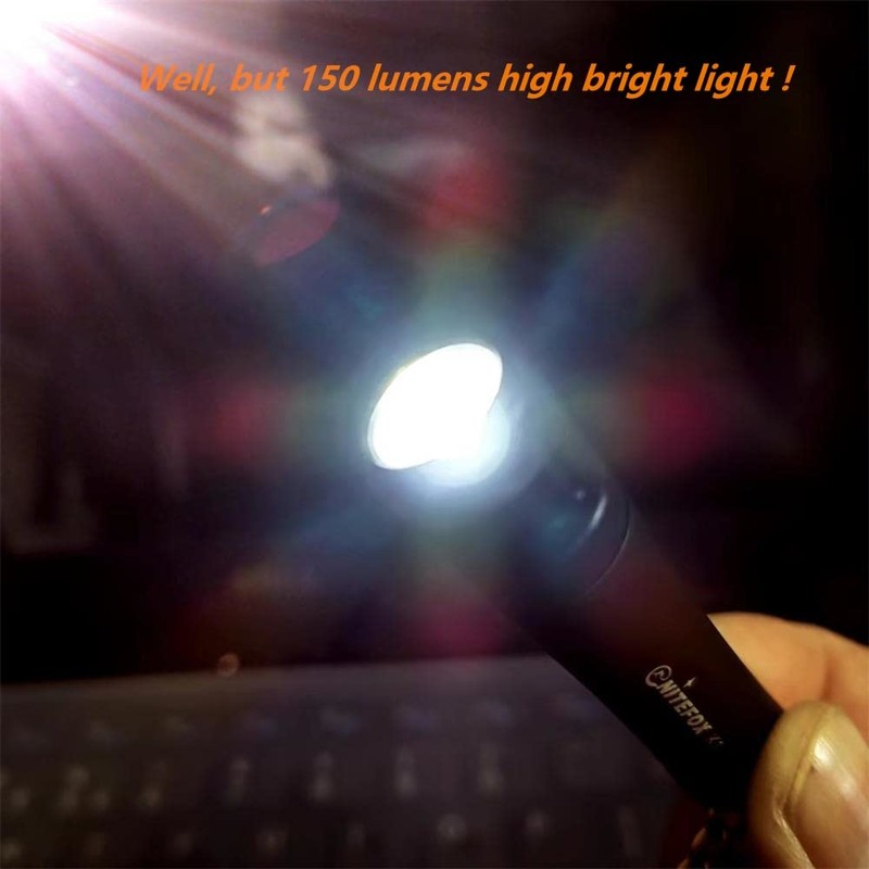 Nitefox Bright Keychain flashlight K1,high bright 150 lumens,as small flashlight
