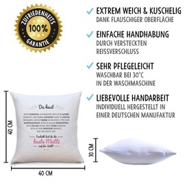 Owlbook Beste Mama Cushion, standard, 40 x 40 x 10 cm