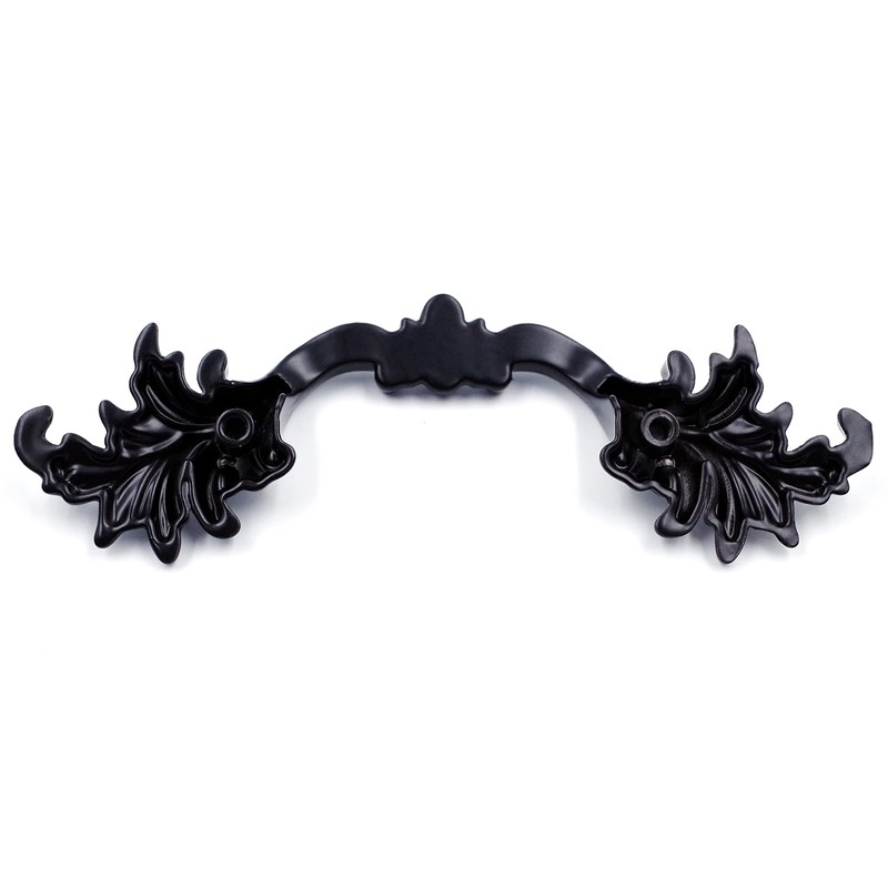 Jetland French Provincial Drawer Pulls - 6-Pack, Flat Black, 2-1/2"