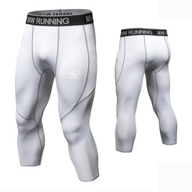MEETWEE Pantaloni 3/4 Uomo, Compressione Sportive Calzini Leggings Baselayer Calzamaglia Tights Training Pant for Gym Jogging Running