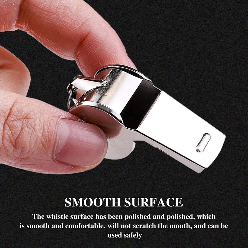 Txeouse Stainless Steel Whistles Pack of 10 Metal Whistle with