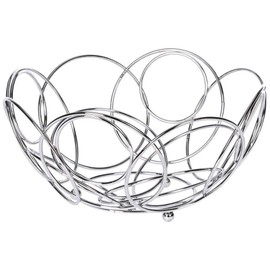 Excellent Houseware Fruit Basket, Decorative Fruit Bowl, Chrome, Diameter 26 cm Bowl