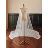 AiberLisha Petal Shape Wedding Bridal Veil With Comb White 118inch