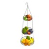 Simple Houseware Adjustable Metal Hanging Fruit Basket, Oblate, Black, 11"