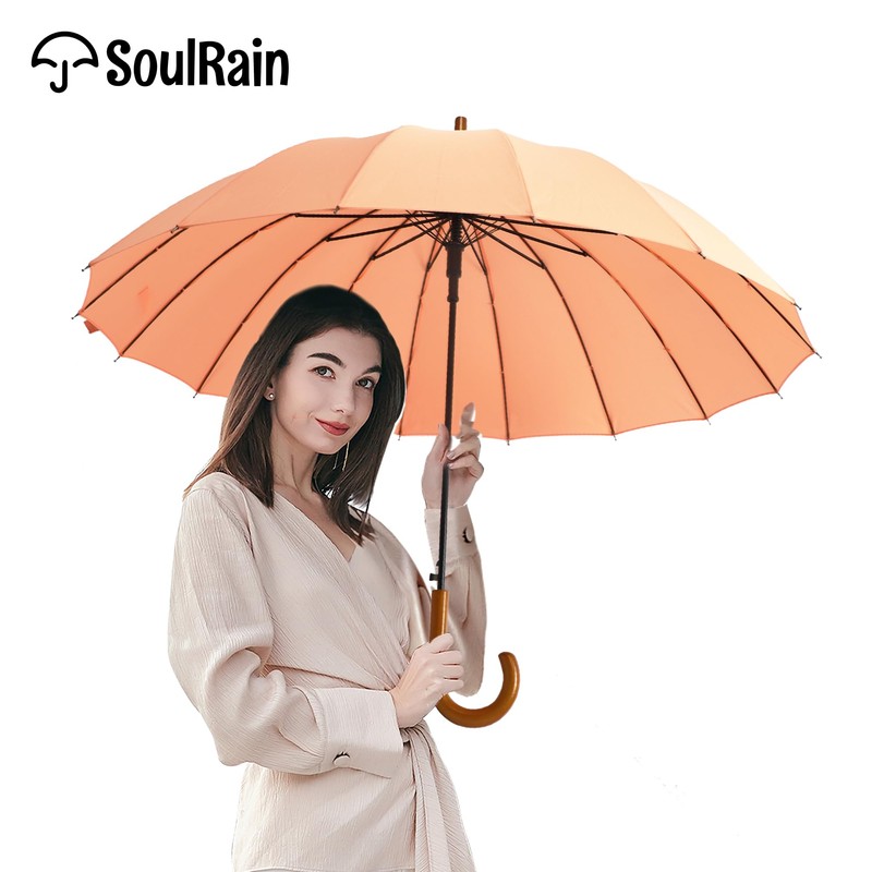 SoulRain 16 Ribs 48" Stick Umbrella Auto Open Solid Color