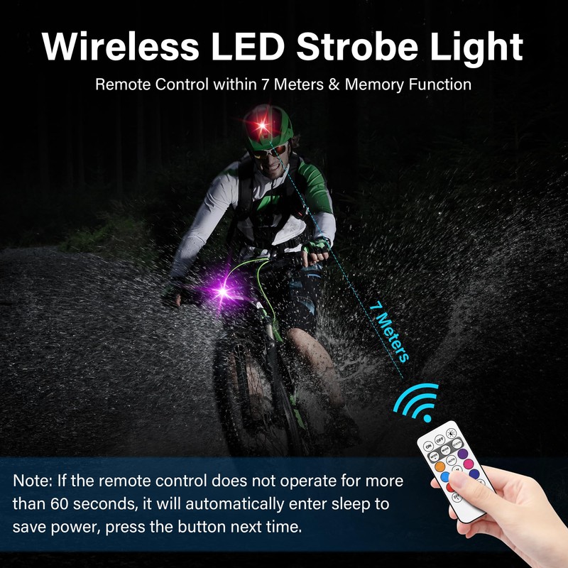 Amiline Wireless LED Lights for Car 8PCS with Remote Control,