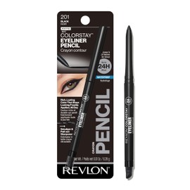 REVLON Revlon ColorStay Pencil Waterproof Eyeliner, Smudge-Proof, Eye Makeup with Built-In Sharpener, Packaging May Vary, 201 Black, 0.01 Oz