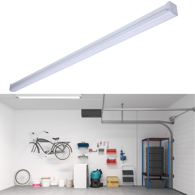 Satco 65-1224 4-Foot LED Strip Light, 30W, CCT Selectable (2700K-5000K),