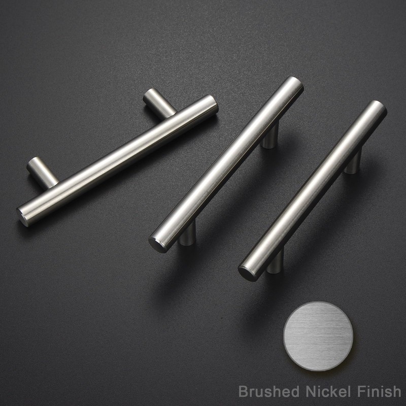 Estmoon 30 Pack Brushed Nickel Cabinet Handles 3 Inch Hole