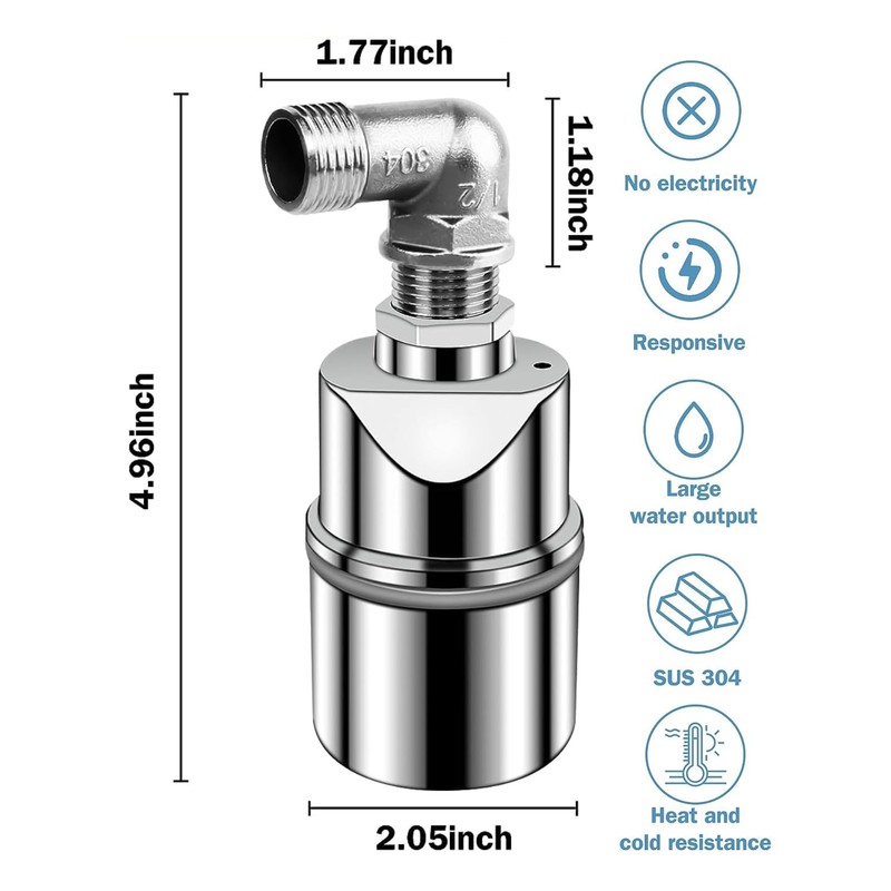 Float Valve for Water Tank Pool - Automatic Water Level