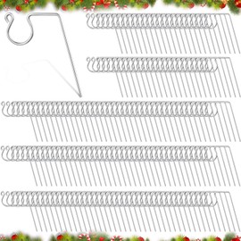 200 Pieces Metal Christmas Light Gutter Hooks Christmas Light Hanger Hooks for Gutters Stainless Steel Xmas Outdoor Light Hooks Clips for Christmas Light Kitchen Bathroom Work Shop Garden(Silver)