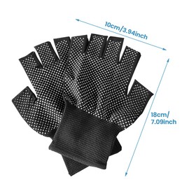 Laluky 10 Pairs Yoga Gloves,Fingerless Gloves Non Slip Grip Fingerless Gloves Women's Gloves Men's Fingerless Gloves Half Finger Gloves (gray+black)