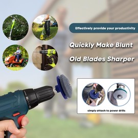 Lawn Mower Blade Sharpener, Blade Sharpening Drill Kit Knife Tool Kit for Garden Tool Power Drill, Durable Blade Sharpener Mower Blade Sharpener for Any Power Hand Drill (orange color 1 Pcs)