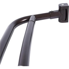 Double Curved Shower Rod, Metal Construction, Adjustable Between 44 to 70 Inches, Aluminum Rods and Zinc Mounting Hardware, Quality Modern Bathware, Oil Rubbed Bronze Finish - Colour: Oil Rubbed Bronze