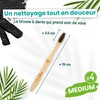 Pack of 4 Medium Charcoal Toothbrushes Feel Natural