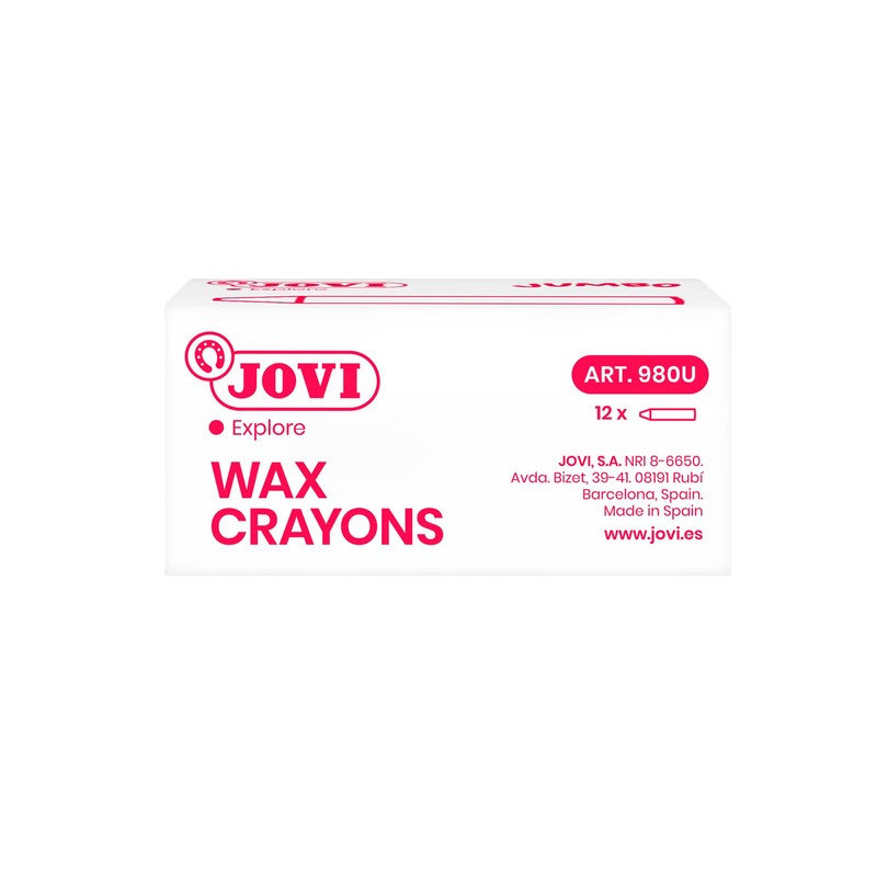 Jovicolor 980 – Wax Crayons, Box of 12, Pink