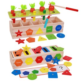 AISHUN Montessori for Toddlers, Magnetic Color Shape Sorting Matching Box,Early Learning Toys,Wooden Educational Toy, Fine Motor Skills Toys for Boys Girls (New)