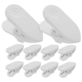 KOMBIUDA 10Pcs Winding Clip for Earphones Rotate Cable Clothing Clip for Headset Lightweight White Cord Holder for Tangle Use