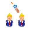President Donald Stress Relief Keychain - Squeeze Bounce Bubble Toy,
