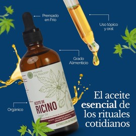 Aceite de Ricino Orgánico Prensado en Frío Grado Alimenticio Uso Tópico y Oral Hidratación, Cabello y Bienestar Digestivo
