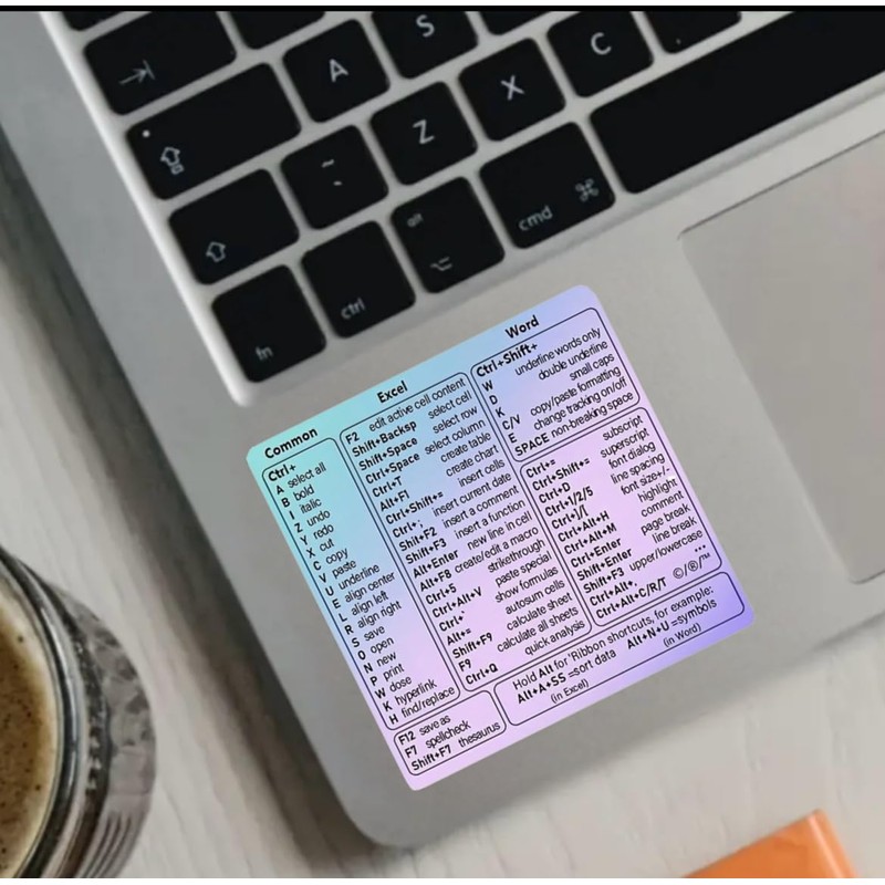 Windows Keyboard Shortcut Stickers with Purple Blue as Keyboard Guide,