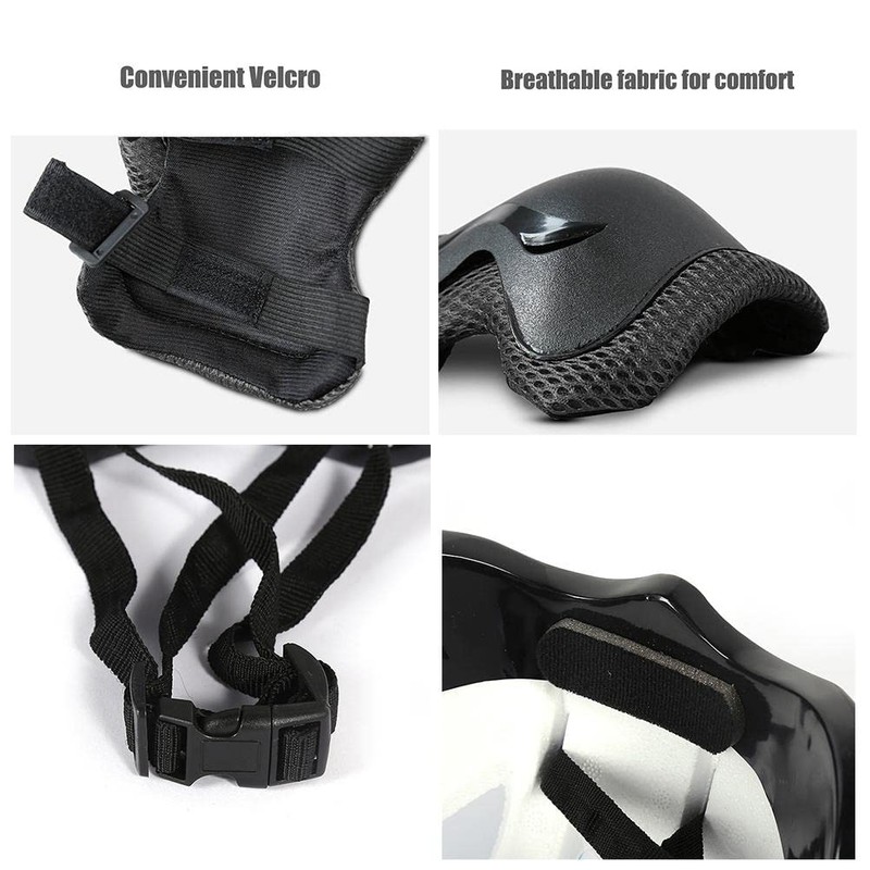 7pcs Kids Helmet Set Knee Pads Elbow Pads Wrist Guards