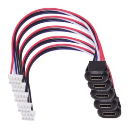 cablecc 5pcs/Set Type C Female Socket to 4Pin Header Cable Pitch=2.0mm Latch Mount Type DIY OEM Support DC 5V Power