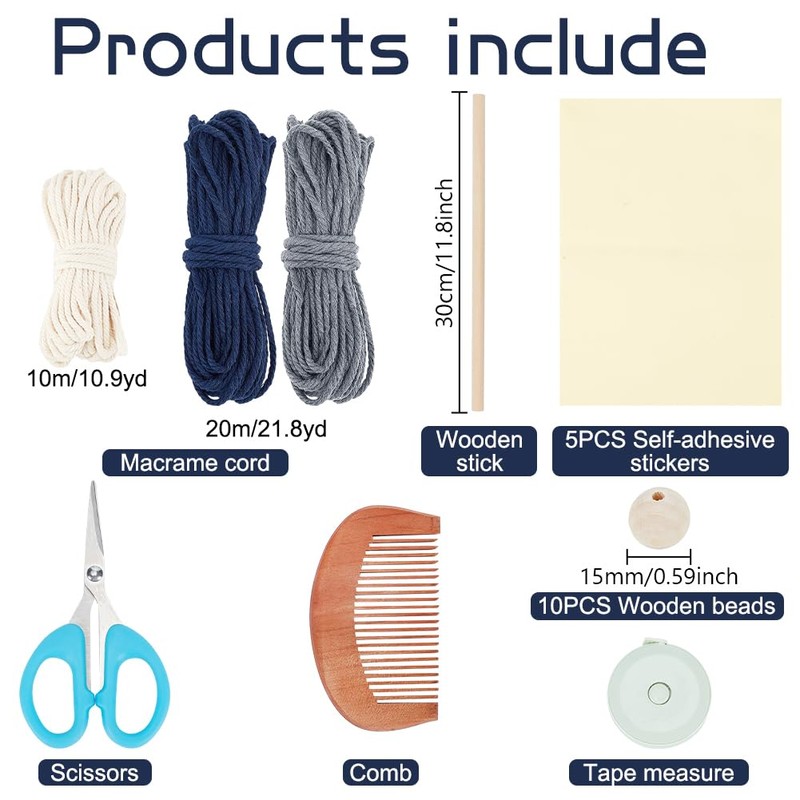 FREEBLOSS Macrame Leaf Wall Hanging Kit Boho Wall Hanging Macrame