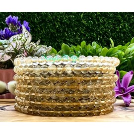 Citrine Wholesale Lot 6 Pcs Natural Citrine 4mm 7.5” Crystal Stretch Bracelet