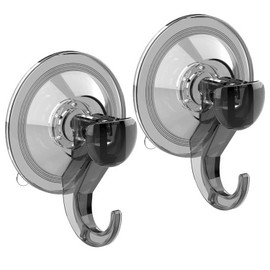 Strong Suction Cup Hook, Vacuum, Pack of 2, Load Capacity 6.6 lbs (3 kg), Wall Hook, Repeatedly Usable, Wall Hook, Won't Scratch, Bathroom, Bath, Kitchen, Office, Living Room, ABS Resin, Transparent,