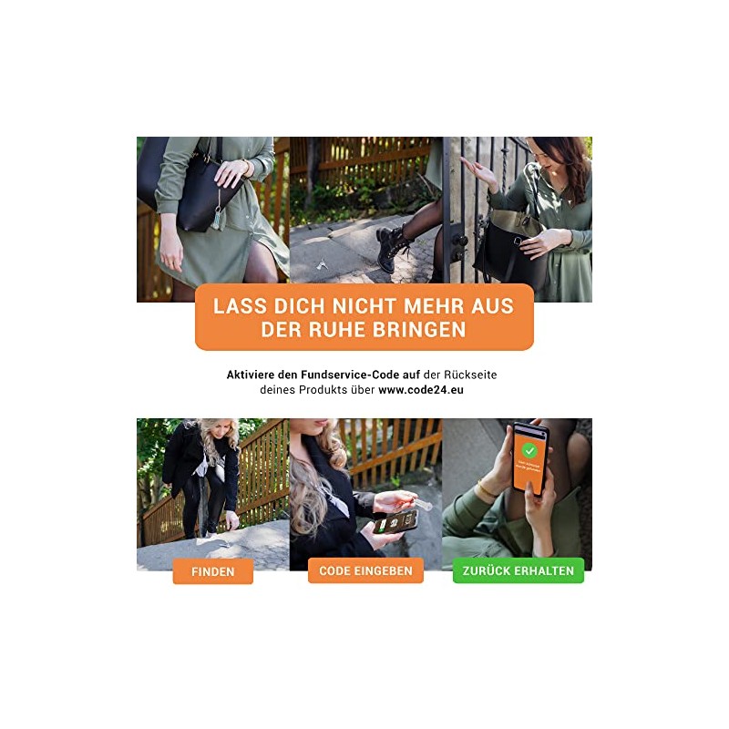 Code24 Einkaufswagenlöser Lieblingsmensch® Keyring with Shopping Chip & Key Finder,