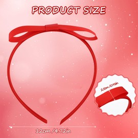 ZKFSIE Red Bow Headband for Girls Women, Cute Hair Bow Knotted Hair Hoop, World Book Day Party Cosplay Costume Accessories for Matilda