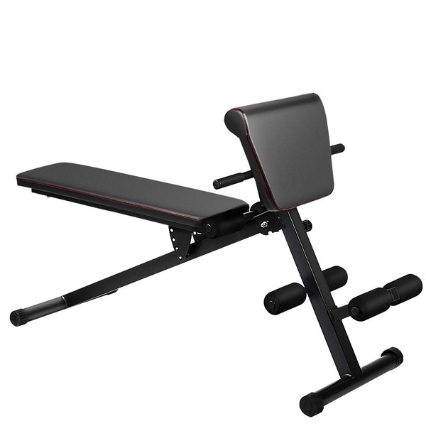 GYMAX Multi-Workout Bench, Foldable Sit-up Abdominal Back Extension Strength Training