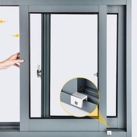 Window Screen Lock and Stopper for Door Opening Prevention Security Lock 1-Hole Slim Type 4ea