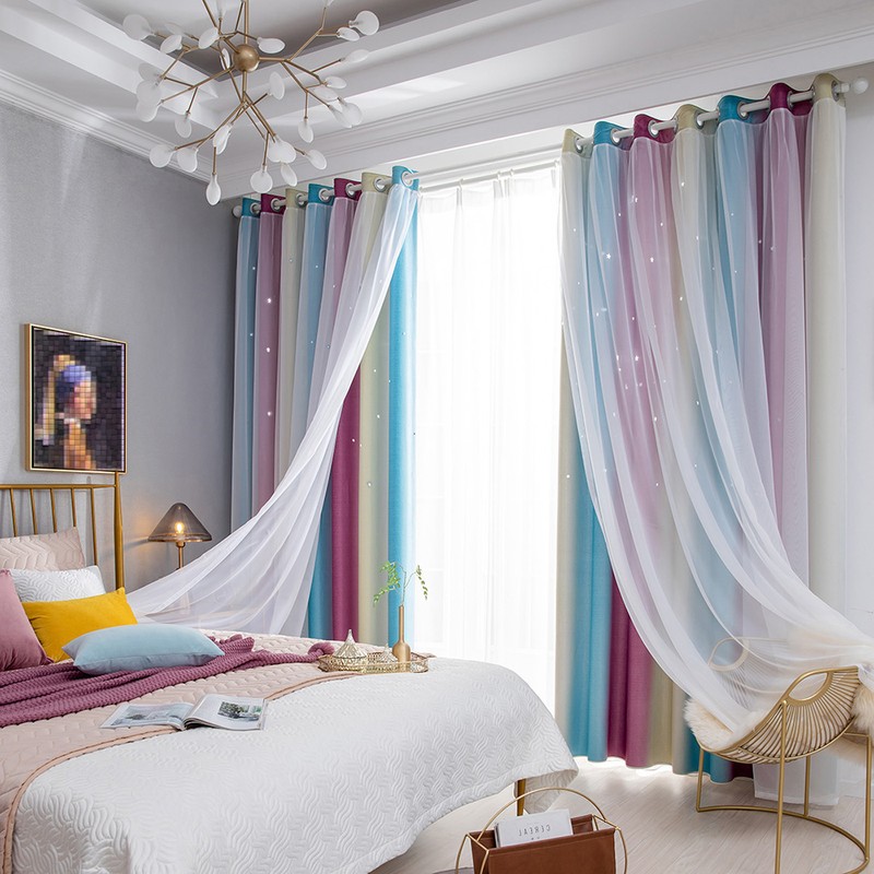 Star Curtains Stars Blackout Curtains for Kids Girls Bedroom Living