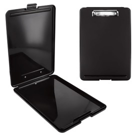 Black A4 Plastic Clipboards with Compartment Portable Clipboard Plastic Storage Clipboard A4 Clipboard with Storage Compartment for Work, Ideal for School, Home, Office Use