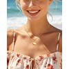 Desnuage Seashell&Starfish Pendant Necklace for Women 14K Gold Plated Adjustable