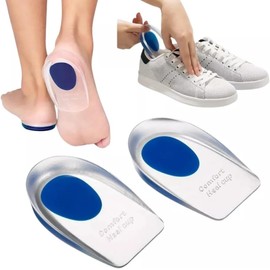 1 Par Plantillas Ortopédica Taloneras Espolón Calcaneo Espolón del Talón y Dolor de Aquiles. Copas de Gel para el Talón y Cojines de Apoyo Absorbente muy Comodos (Azul)