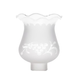B&P Lamp 1 5/8 Inch Fitter Colonial Style Frosted and Etched Design Glass Lamp Shade for Vintage and Antique Style Globes