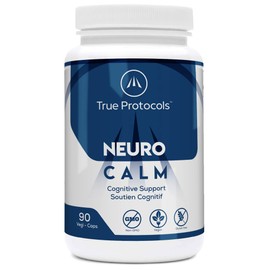 TRUE PROTOCOLS - Neuro Calm - L-Theanine (75mg) + GABA (75mg) + Glycine (250mg) + Bacopa Monnieri (100mg) + Vitamin B6 (2.5mg) - For Optimal Cognitive Health & Brain Function - 90 High Absorption Vegan Capsules - 100% Non-GMO Supplement