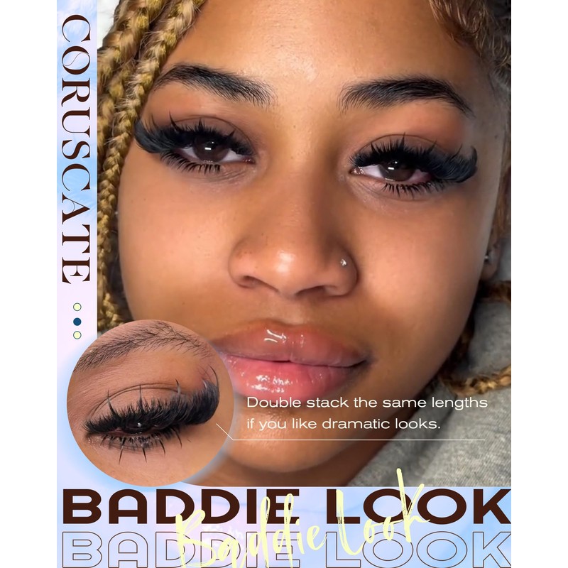 CORUSCATE Lash Clusters Spikes with Bottom Lashes 120D Eyelash Clusters