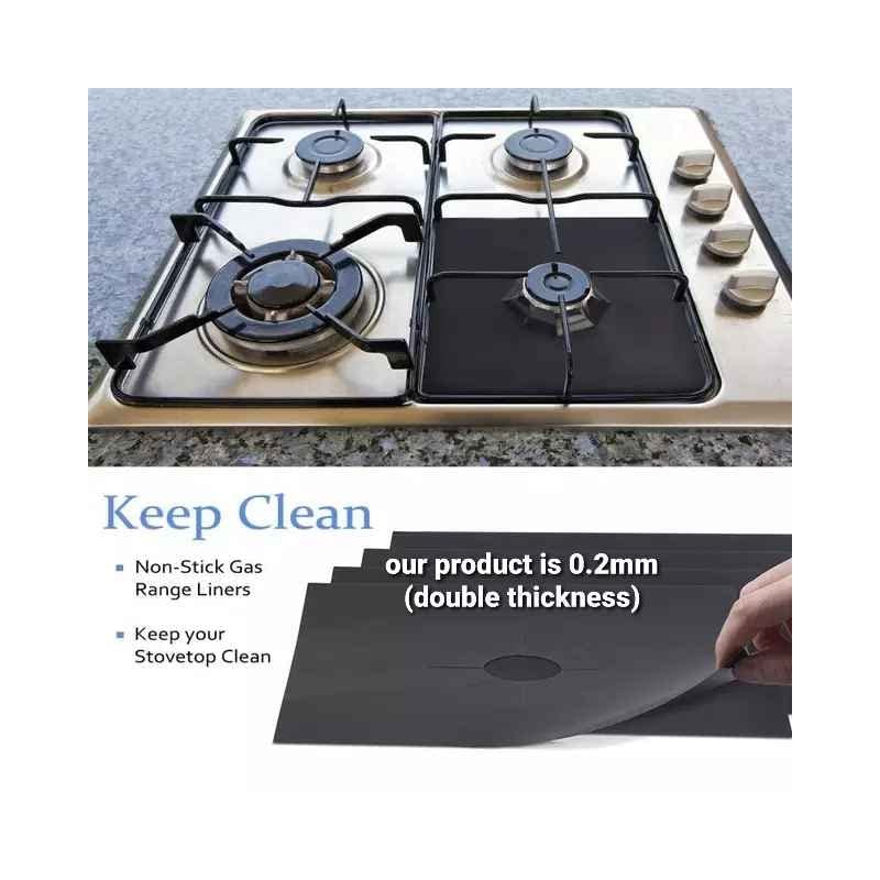 8X Stove Liner Cover 0.2mm Double Thickness Burner Covers Square
