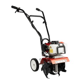 RustyVioum Upgrade Mini Tiller Cultivator, 52CC 2-Stroke Rototiller Gas Powered Garden Tiller Cultivator 7000r/Min 1900KW, Rotary Cultivator Garden Tool for Farm Plant & Lawn Digging