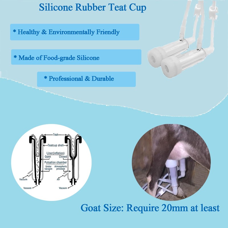 Lyfreen Electric Goat Milking Machine, Portable Auto Goat Milker with