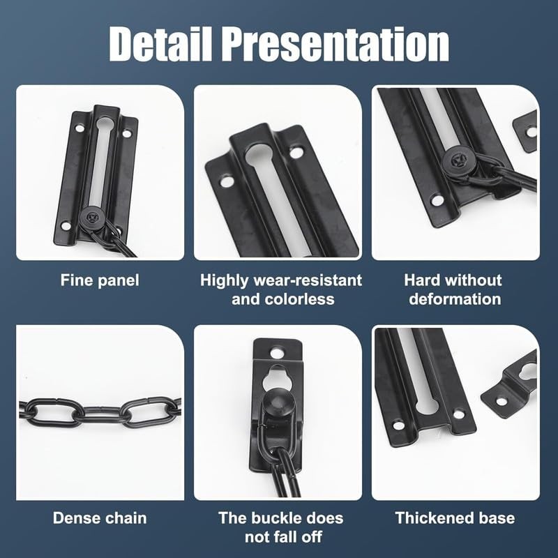 2Pcs Door Chain Lock Anti Theft Door Chain Security Chain
